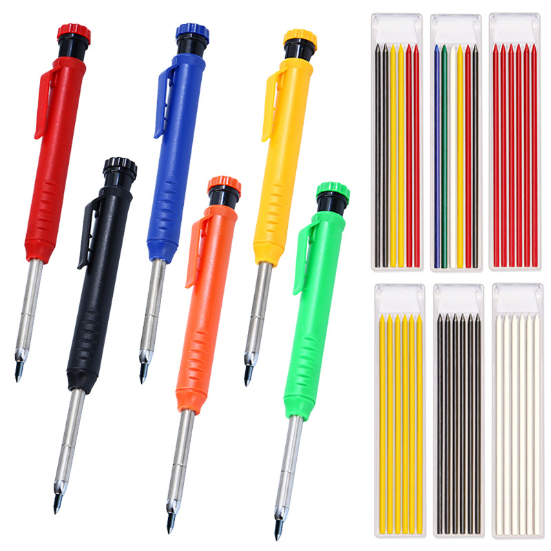 2.8MM Deep Hole Woodworking Pen Customizable logo Engineering Activity Pencil Adjusting Marking Pen Graphite Refill Wholesale