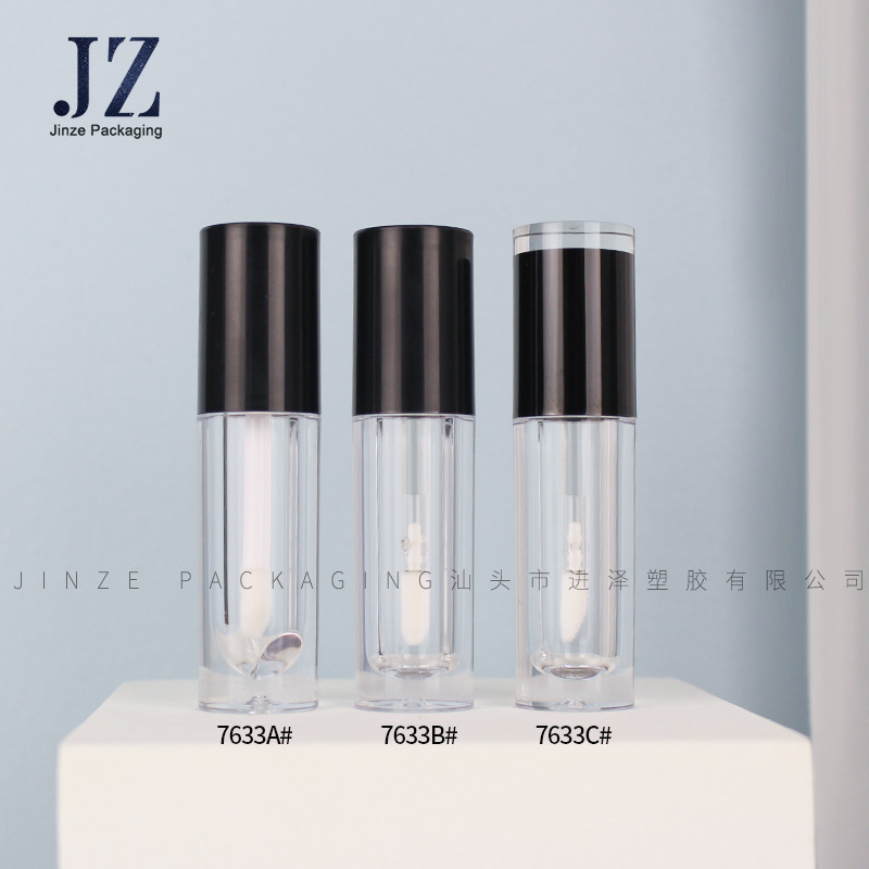 Jinze Round Tube Lip-Shaped Lip Glaze Lip Gloss Tube Cosmetic Empty Tube Packaging Material 2.4ml