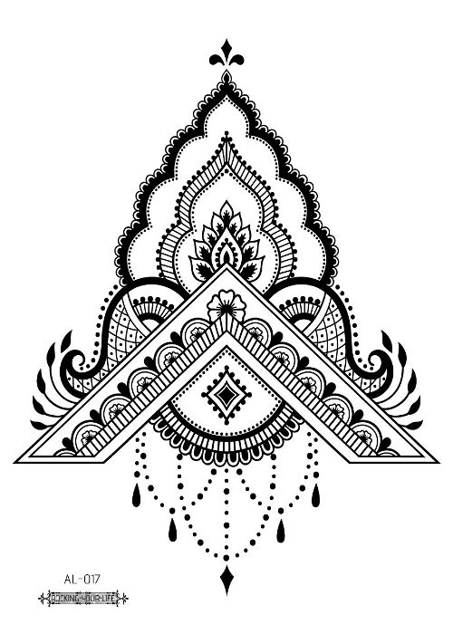 Picture of Cross-border New Waterproof Chest Tattoo Sticker Original Big Figure Sexy Flower Arm Tattoo Sticker Disposable Tattoo Sticker