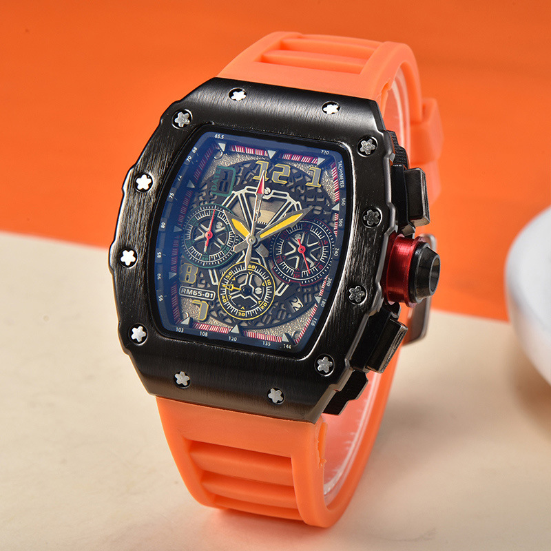 Picture of 2025 New Foreign Trade Men's Quartz Watch Multi-Functional Six-Pin Barrel-Shaped Fashion Hollow Business Watch Wholesale