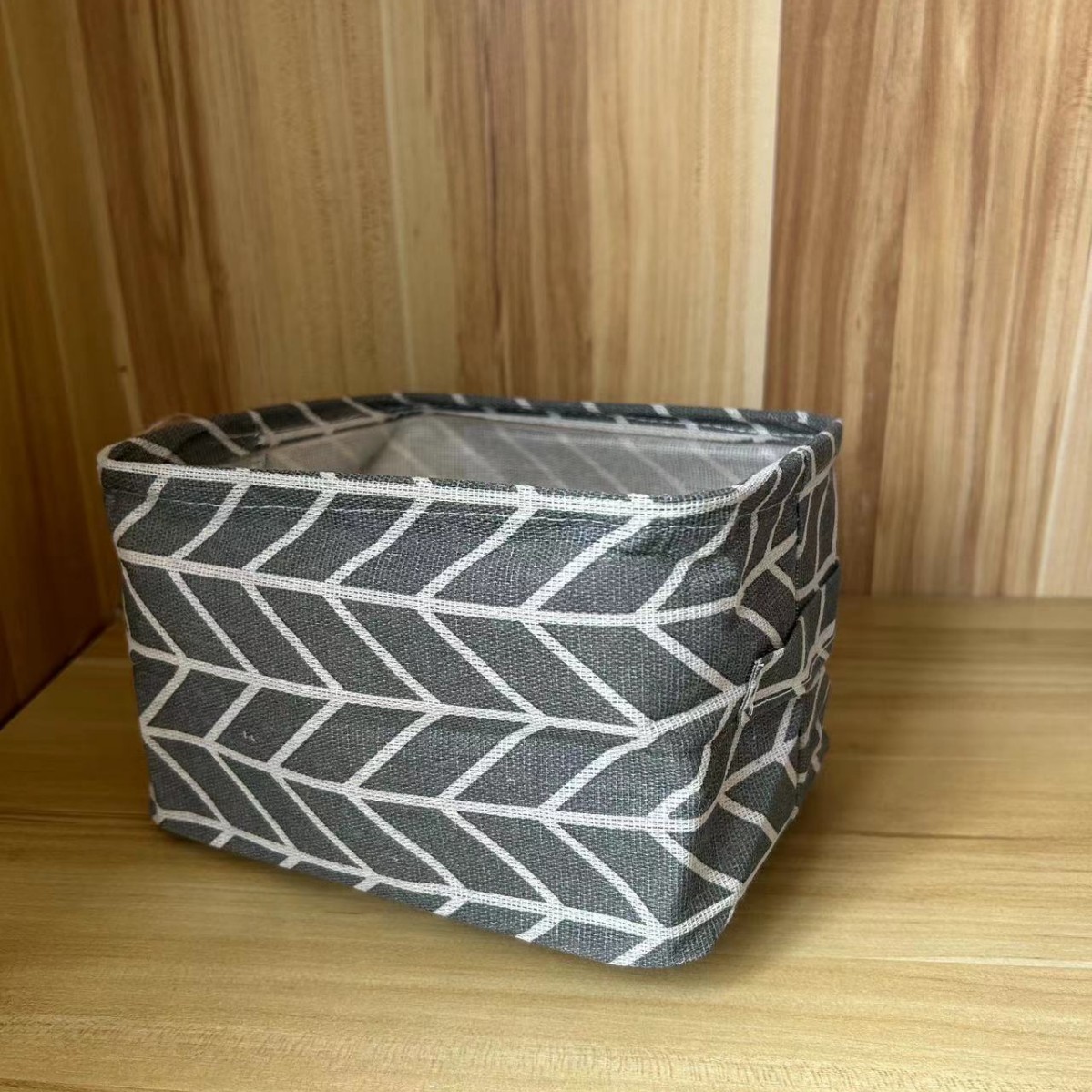 Picture of Fabric with Satchel Printed Cotton and Linen Storage Basket Desktop Miscellaneous Storage Box Cabinet Small Clothing Fabric Storage Basket