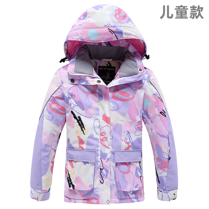 Picture of Children's Ski Suit for Boys and Girls Winter Outdoor Windproof Water-splashing Warm Thickened Snowboard Double-board Ski Suit New