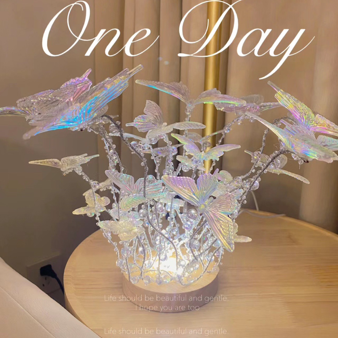 Butterfly Nightlight Birthday Gift for Male Girlfriend Desktop Handmade DIY Full Bedroom Romantic Bedside Lamp