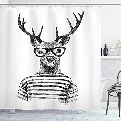 Picture of Cross-border supply non-perforated waterproof shower curtain bathroom partition bathroom thickened printed hanging curtain manufacturers wholesale