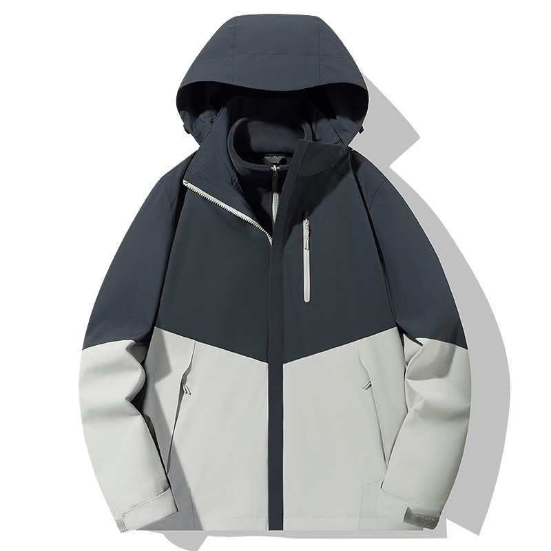 Picture of 2024 new color matching new charge clothing three-in-one outdoor plus size detachable mountain outdoor couples overalls
