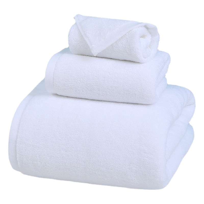 Picture of Hotel Towel Pure Cotton Wholesale Pure Cotton White Towel Hotel Large Bath Towel Absorbent Beauty Bath Towel Embroidered Logo