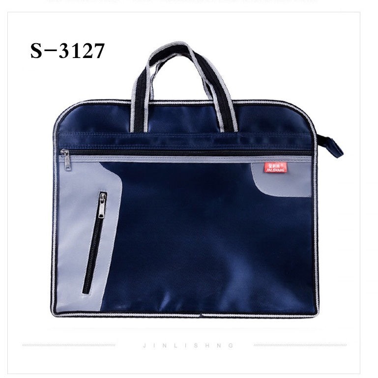 Picture of Briefcase Canvas File Bag Zipper Bag File Bag Waterproof Handbag Oxford Cloth Storage Business Office