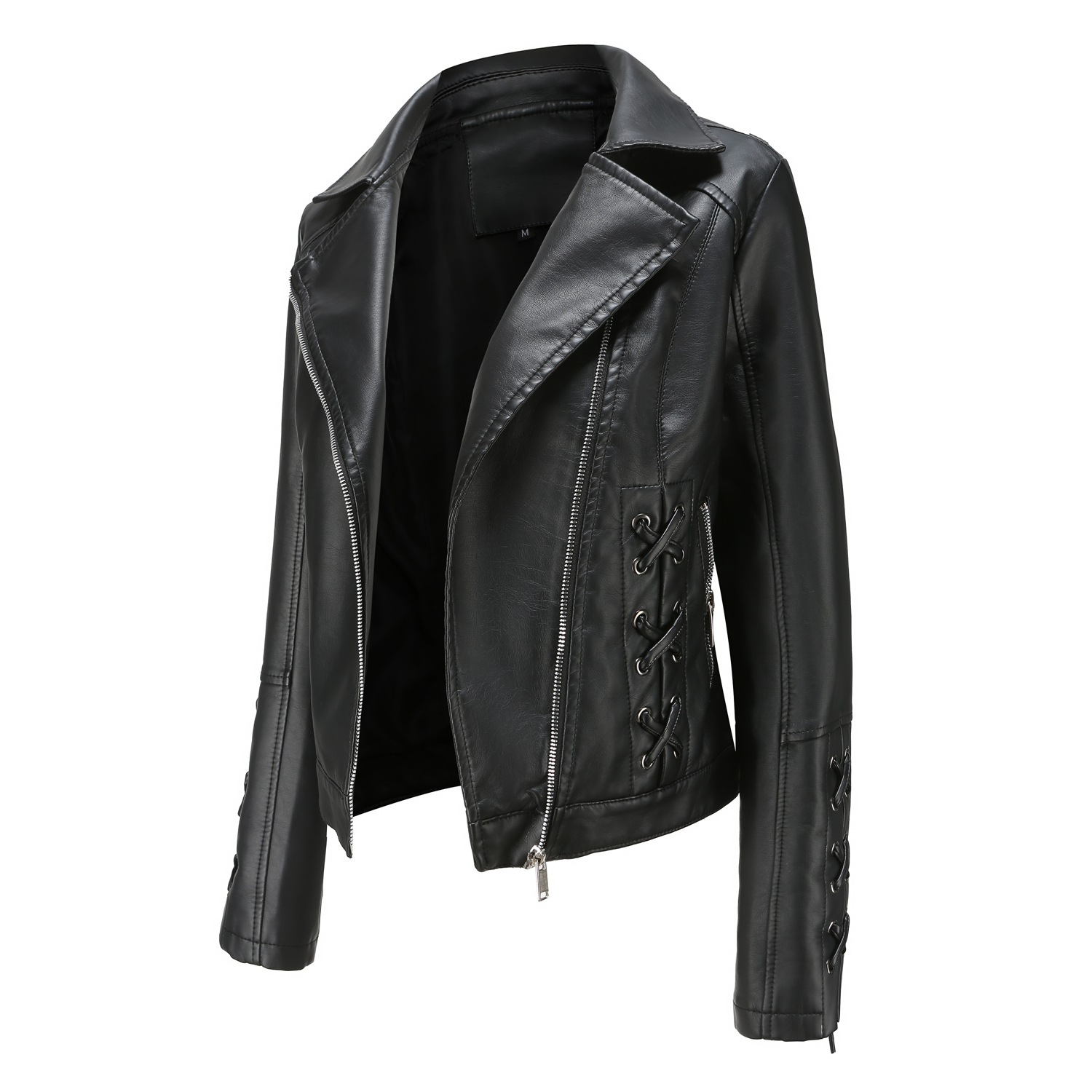 Picture of Export clothing Niche Design Boutique Knitted PU Leather Clothing Strap Fashion Women's Coat European and American Leather Clothing