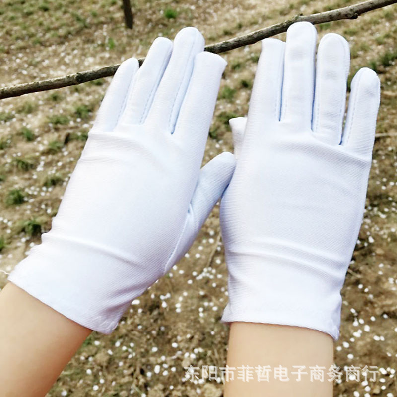Children aged 4-10 years old white gloves table performance primary school students etiquette dance elastic summer thin kindergarten wholesale