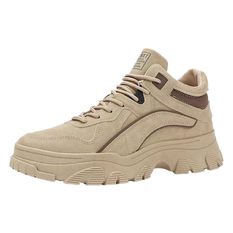 Spring and Autumn Men's Leather Boots New Sports Anti-Slip Work Versatile Lightweight Casual Men's Construction Site Martin Labor Protection Trendy Shoes