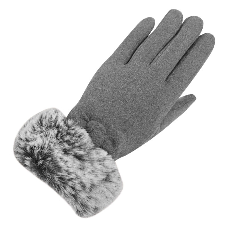 Women's Gloves for Spring, Autumn, and Winter with Touch Screen Capability, Fleece-Lined for Warmth, Suitable for Students Cycling, Thickened and Windproof with German Velvet Lining