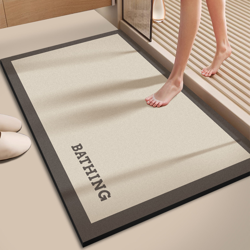 Cross-Border Bathroom Floor Mats, Strong Water-Absorbent Diatom Mud Soft Mats, Household Bathroom Door Non-Slip Mats, Quick-Drying Floor Mats