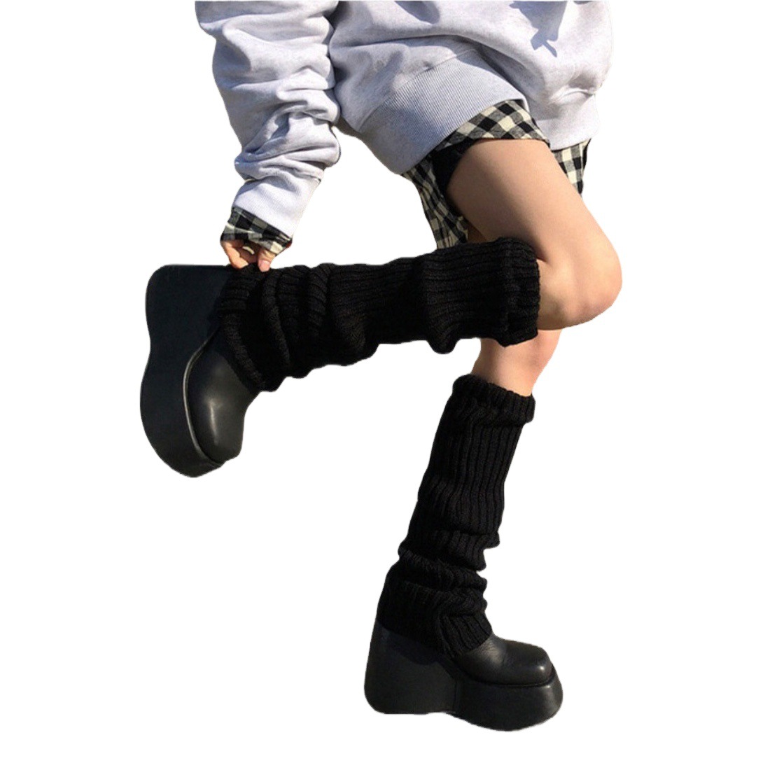 50cm Pile Socks with Extended Calf Covers Jk Socks for Women Autumn and Winter White Lolita Pile Socks