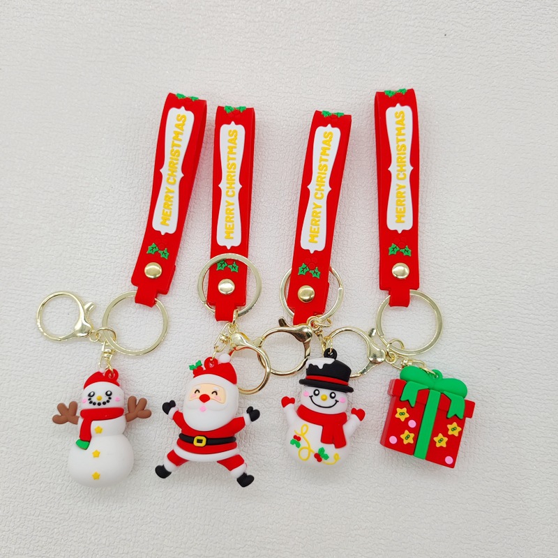 New Christmas series keychain pendant snowman doll Santa Claus Christmas tree key chain accessories wholesale