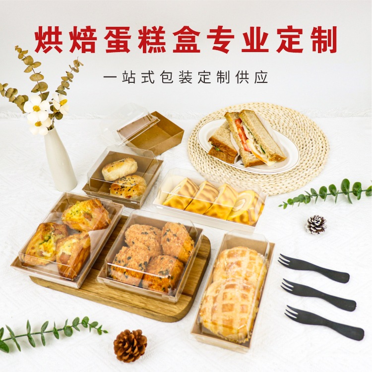 Baking Packaging Box Picnic Dessert Sandwich Cake Meat Floss Scallop Packaging Box Tiramisu Snow Meiniang Box