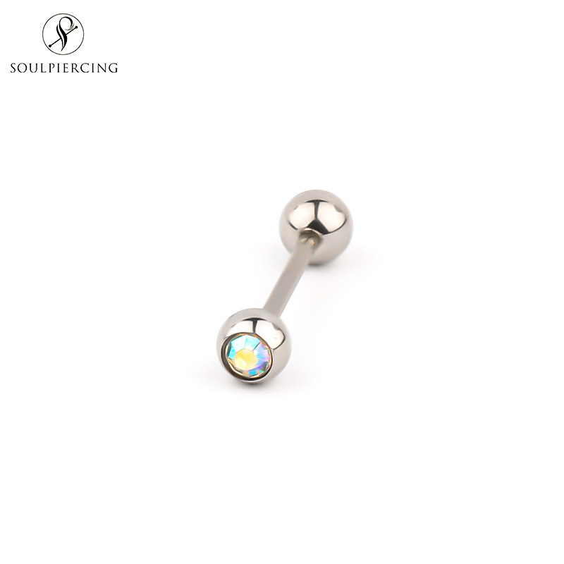 Picture of Stainless Steel Tongue Rings, Piercing Jewelry for Hot Girls, Lip Studs, Nipple Studs, Tongue Studs, Titanium Steel Tongue Studs, Cross-Border Multi-Color Ins Style