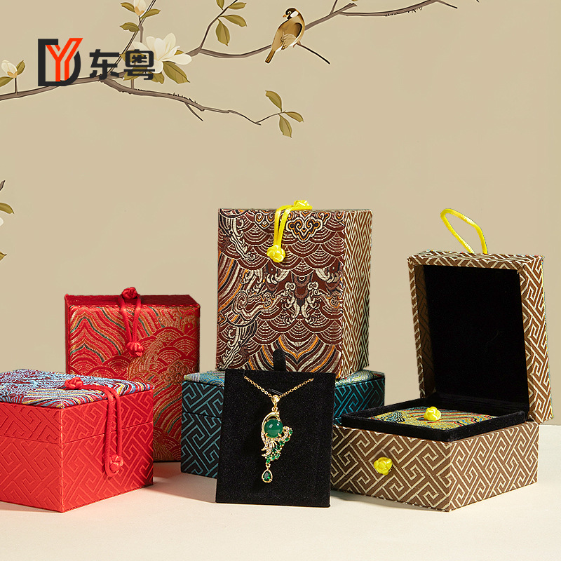 Brocade Buckle Jade Jewelry Box Jade Bracelet Pendant Bracelet Box Jewelry Jade Necklace Box Packaging Storage Box