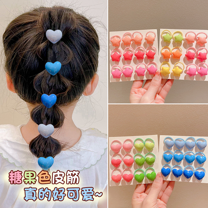 Children's Hair Accessories That Don'T Damage Hair, Thumb-Sized Hair Ties for Girls 2024, Cartoon Hair Bands, Rubber Bands, Cartoon Hair Accessory Set