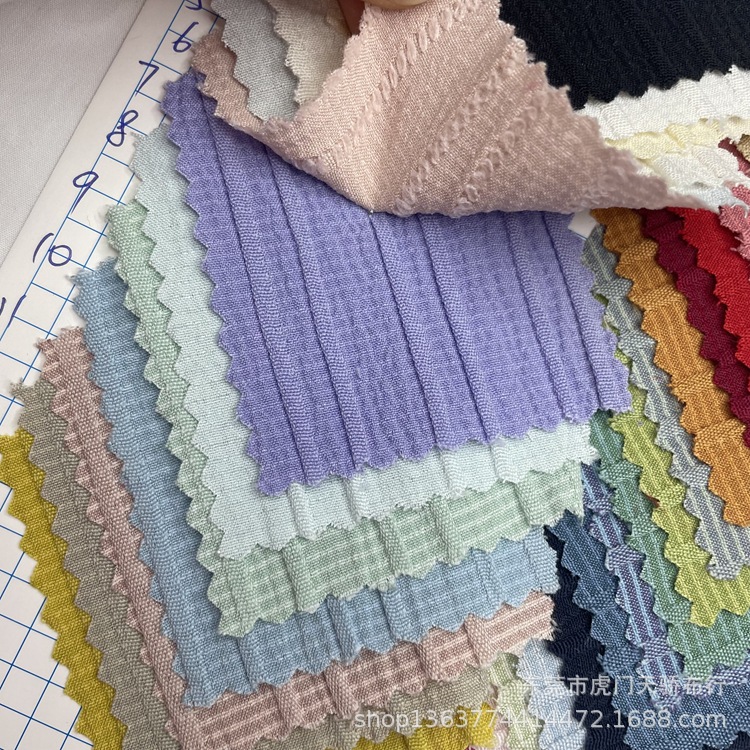 Spot supply woven TR vertical strip jacquard cloth woven lattice TR jacquard cloth casual clothing shirt dress material