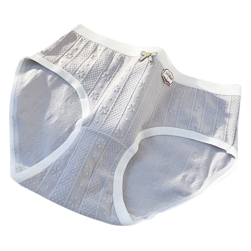 Class A Baby Cotton Women's Underwear Sweet Jacquard 7A Antibacterial Crotch Comfortable Mid-Waist Hip Briefs for Girls and Students