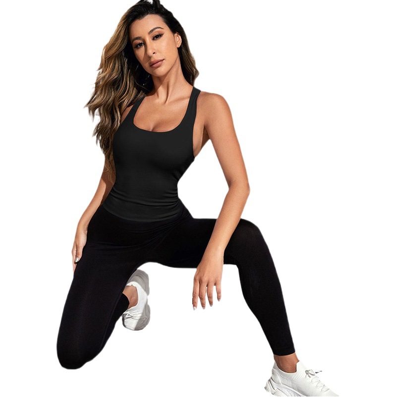 Yoga Seamless Vest Sleeveless Sweat-Wicking Sports Vest Super Elastic Quick-Drying Breathable Yoga Training Fitness Vest