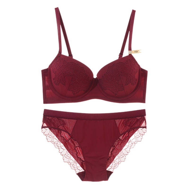 5078 European and American Sexy Upper Thin Lower Thick Women's Underwear Rear Three Bra with Small Chest Gathering with Steel Ring suit