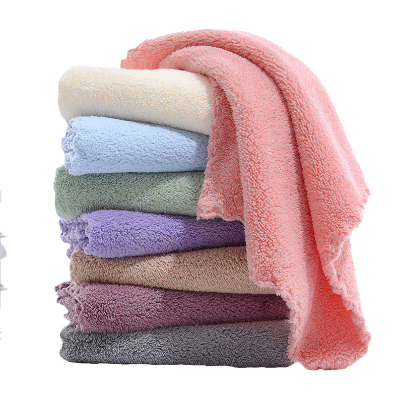 Picture of Square Towel 30*30 High-Density Coral Velvet Kidsren's Face Wash Towel Absorbent Logo Gift Welfare Kindergarten Rag