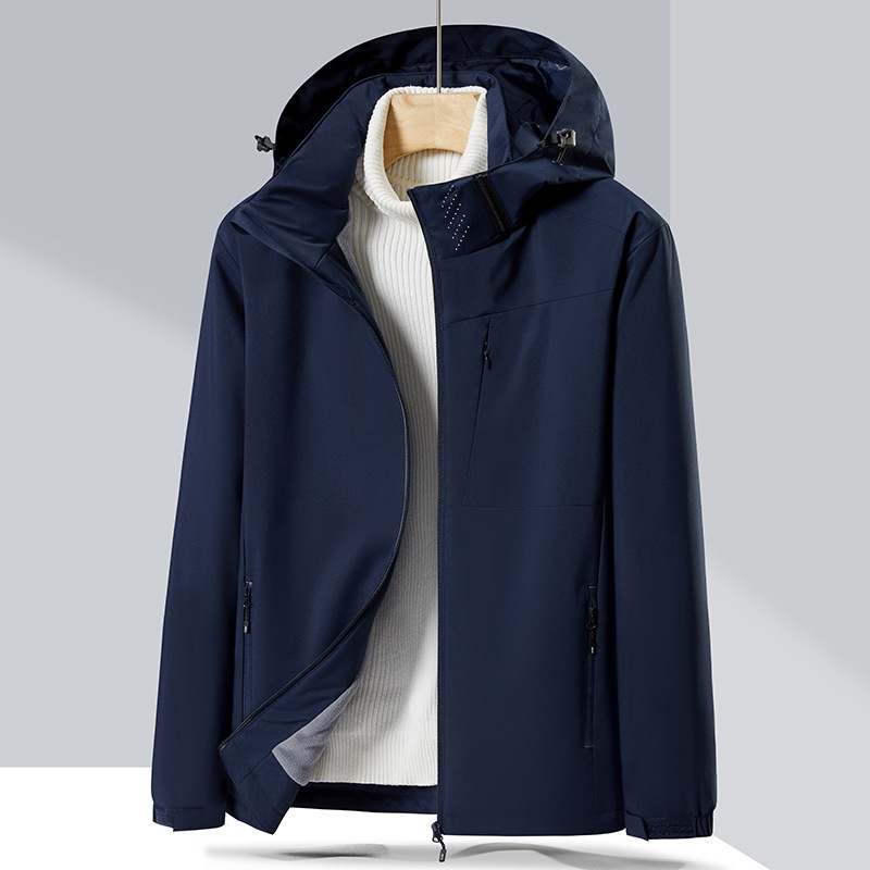 Picture of 2023 Fleece-Lined Cotton Jacket Couple's Style Windproof Waterproof Single-Layer Jacket, Cold-Resistant, Fleece-Lined and Thickened