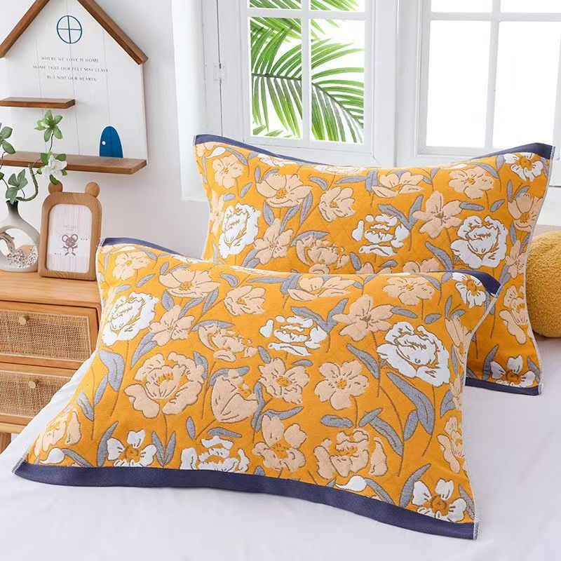 Picture of Gauze Pillow Towel Adult Pillow Headband Sweat-absorbent Comfortable Breathable Four Seasons Household European-style Soft Skin-friendly Single Strip