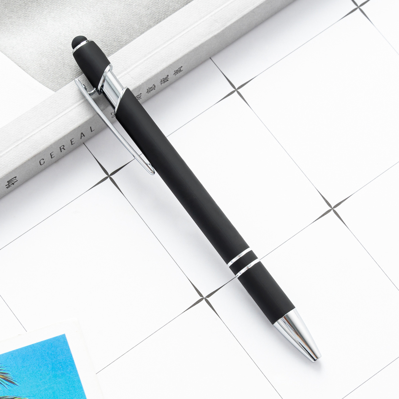 Picture of Spot wholesale touch screen capacitance Pen Press Metal Ballpoint Pen advertising pen printing logo creative beauty pen manufacturers
