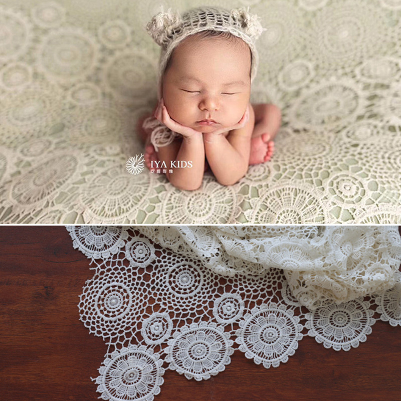Lace Hollow Cotton Background Cloth Blanket Carpicnic Mat Home Newborn Photography Props Tablecloth