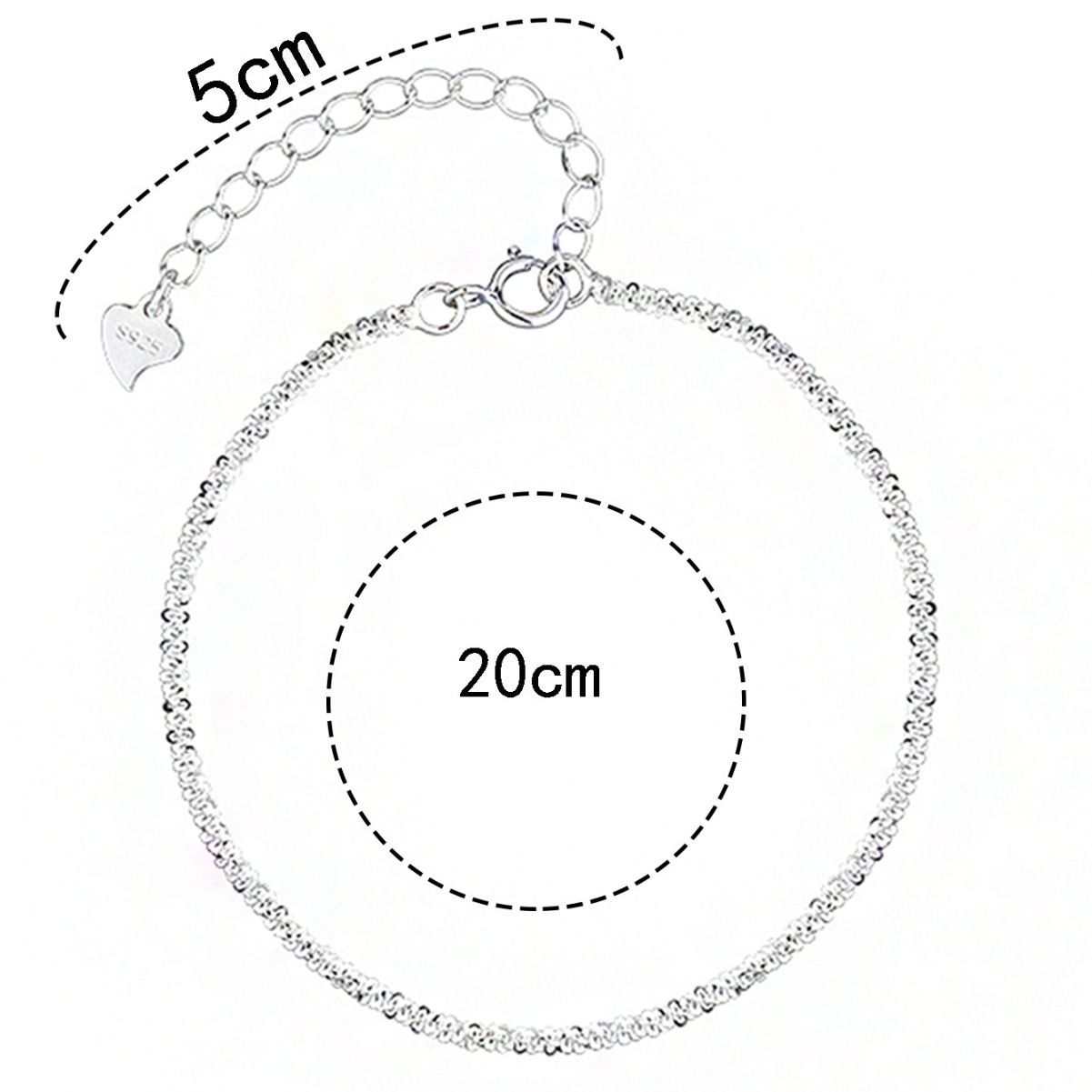 Picture of Gyssophila cauliflower anklet female ins simple sterling silver s925 new sparkling foot ornaments plain chain jewelry wholesale