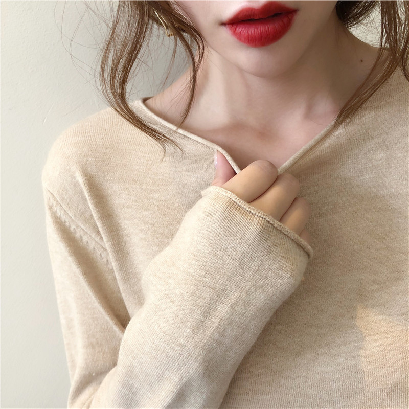 Knitted Sweater Women's Inner High-grade Base Shirt 2025 Spring and Autumn New Style Top Long-sleeved Loose Round Neck Early Autumn Sweater