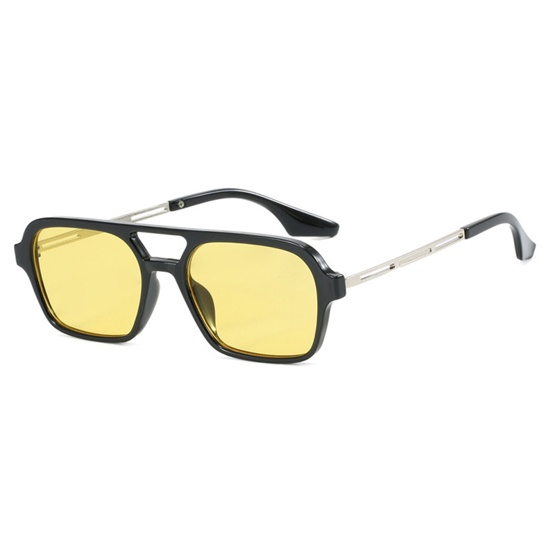 Picture of European and American Aviator Double Beam Sunglasses 2025 New Retro Square Sunglasses Ins Internet Celebrity Personalized Sunglasses
