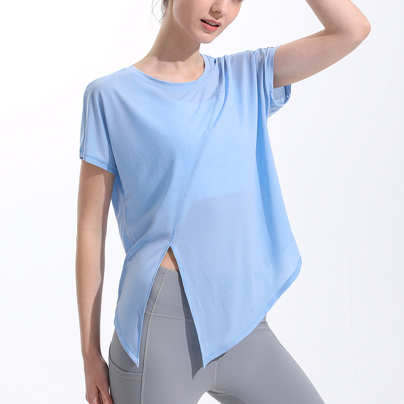 Picture of Sports Yoga Clothes Blouse Women's Loose Breathable Quick-drying Clothes European and American Fitness Clothes Top Yoga Vest Short-sleeved T-shirt