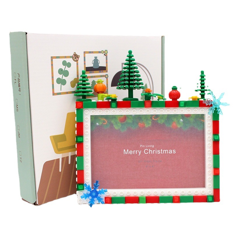 Christmas children's building blocks DIY photo frame parent-child handmade creative photo frame table activity gift