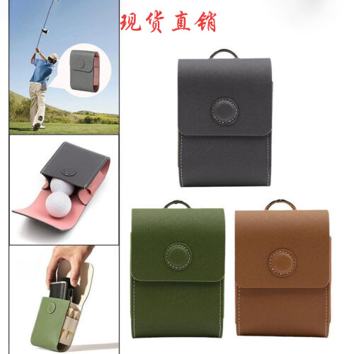 In stock Japanese and Korean outdoor golf rangefinder bag measuring instrument protective leather case golf small ball rack waist bag