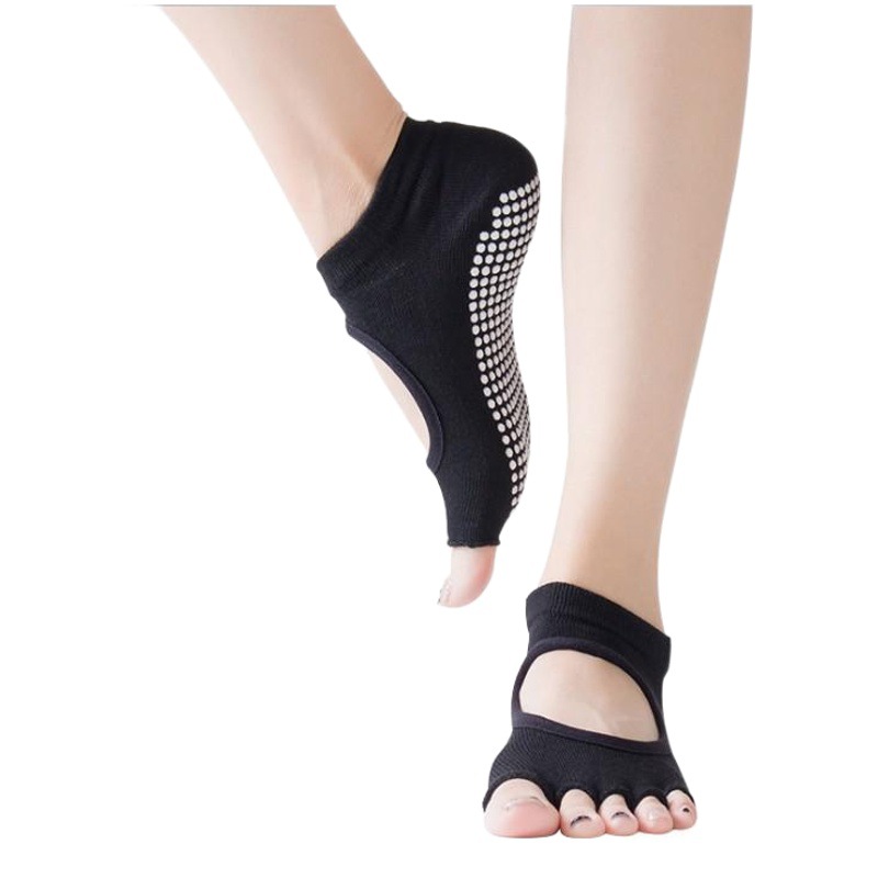 Factory wholesale custom yoga socks ladies sports socks dispensing non-slip open toe open back yoga socks