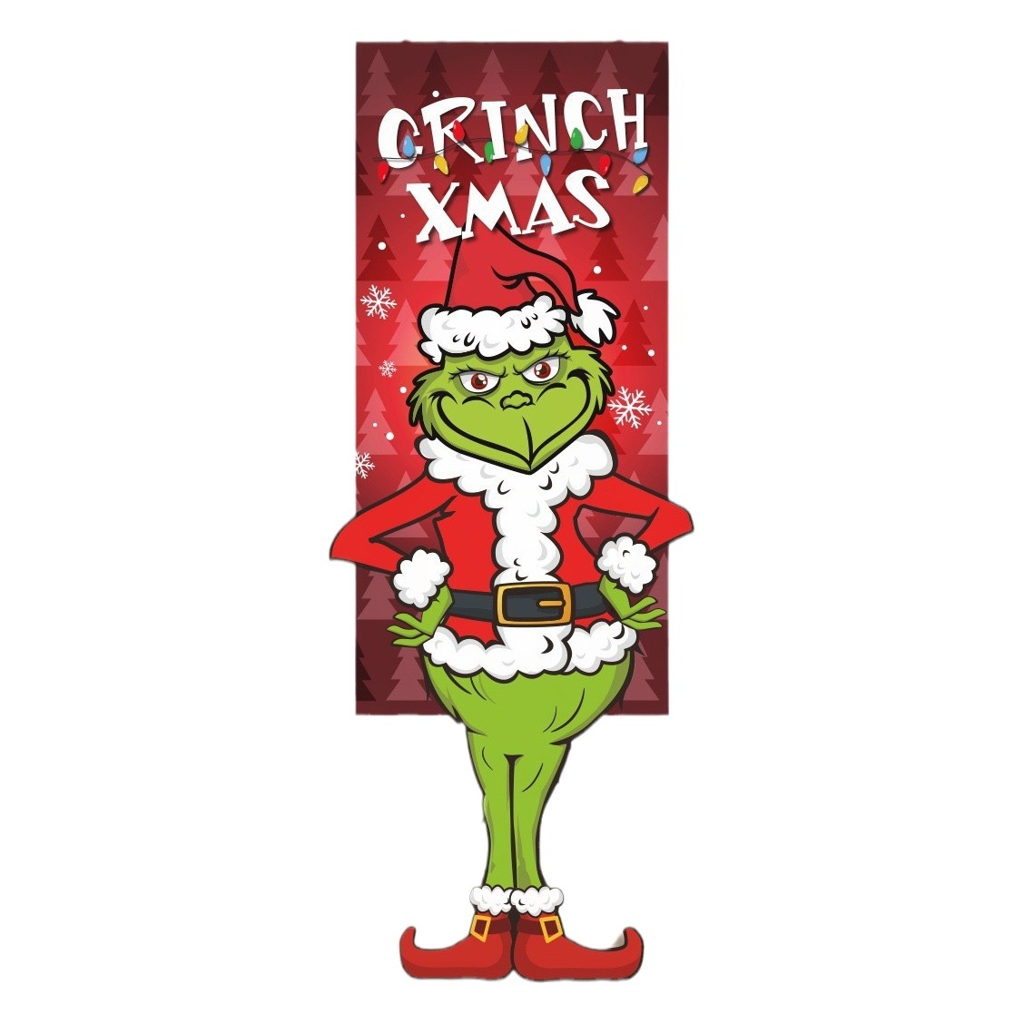 Cross-border new Christmas Grinch elf hanging flag Christmas hanging cloth shopping mall bar layout props atmosphere pendant