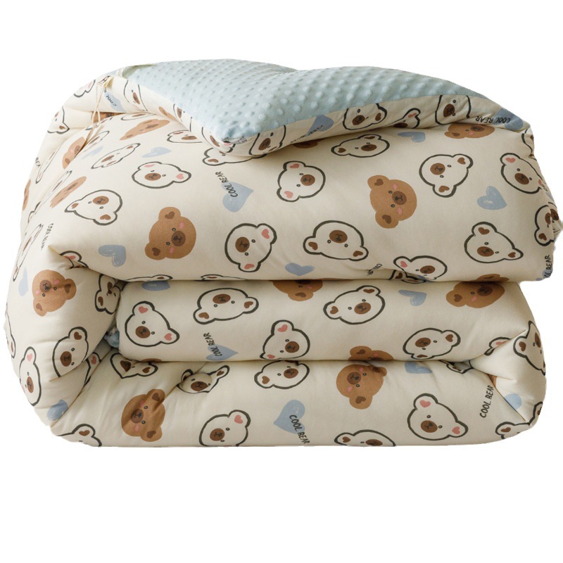 Picture of Maternal and infant class a pea velvet quilt soybean fiber quilt core children's knitted cotton student dormitory four seasons autumn and winter quilt 2