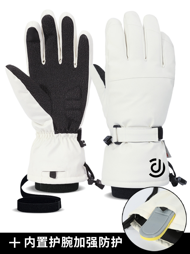 Picture of Kevlar ski gloves winter warm waterproof 3M men's outdoor thickened waterproof built-in wrist guard women wholesale
