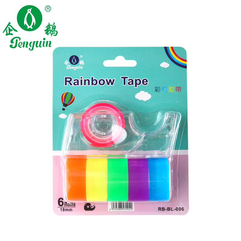 [In stock] color small stationery tape with mini cutter yellow green blue purple pink RB-BL-006
