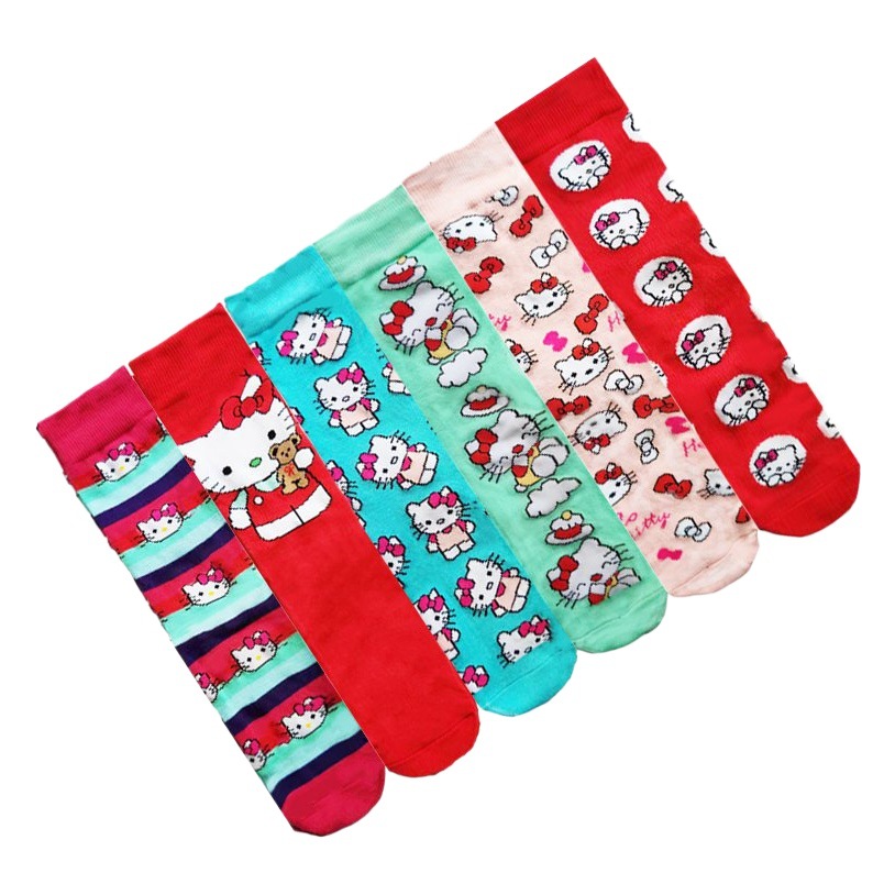 Women's Cotton Four Seasons Anime hallokttty Socks Fashionable Socks Opening Cat Women's Amazon ins Women's Socks Foreign Trade Socks