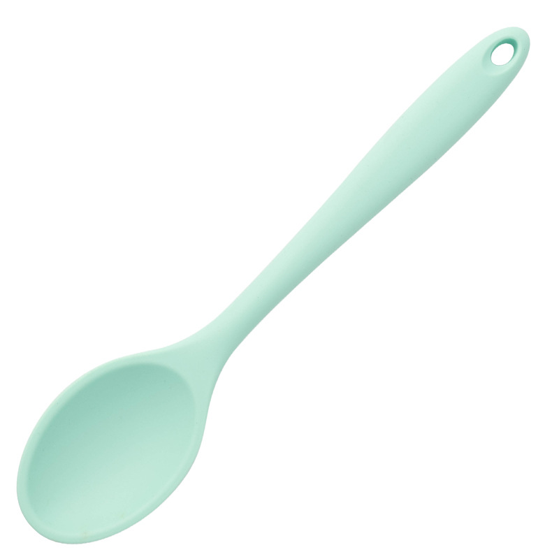 Picture of Cross-border integrated silicone spoon high temperature resistant cooking silicone dense kitchen tableware small soup spoon salad spoon