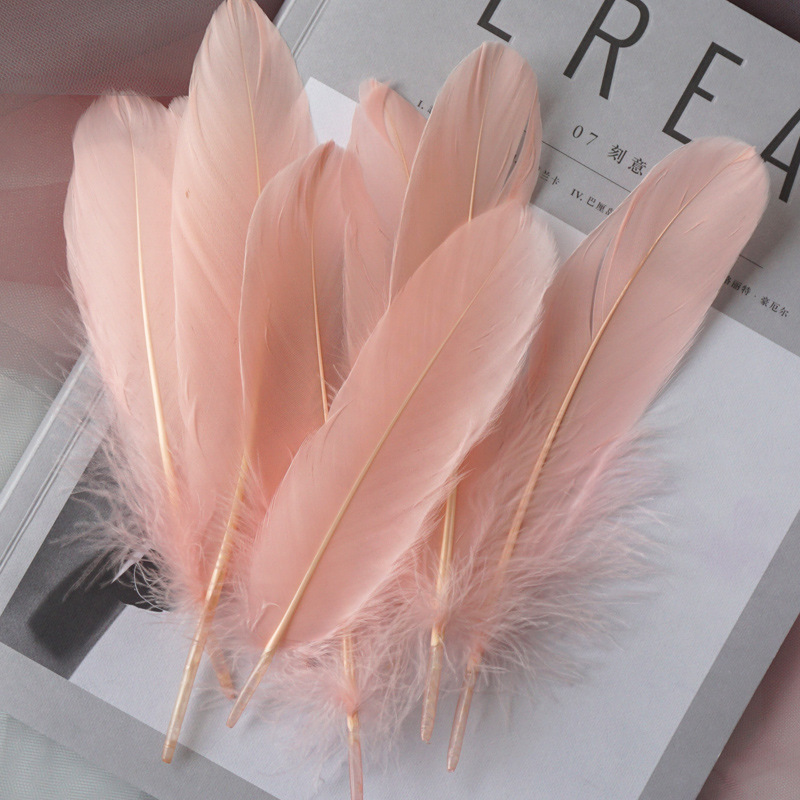 Picture of Feather color goose feather hard big floating dream catcher sunflower kindergarten handmade art class material wings decoration