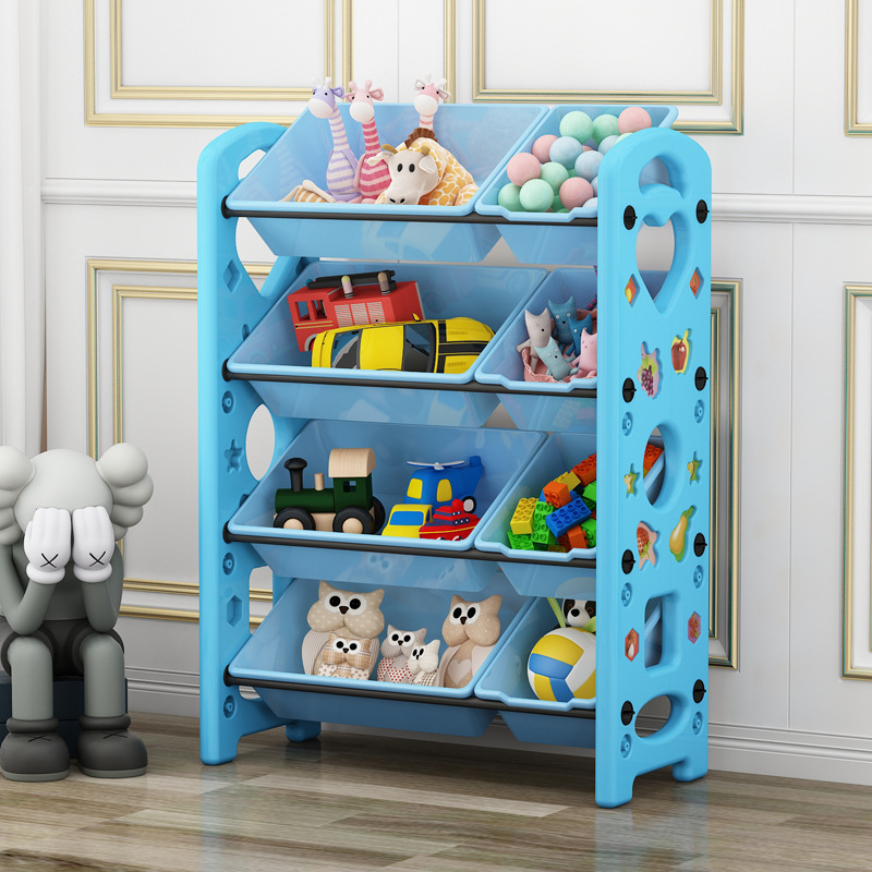 Picture of Children's Toy Storage Rack Household Kindergarten Baby Storage Rack Floor Multi-Layer Finishing Rack Storage Cabinet Plastic Basket