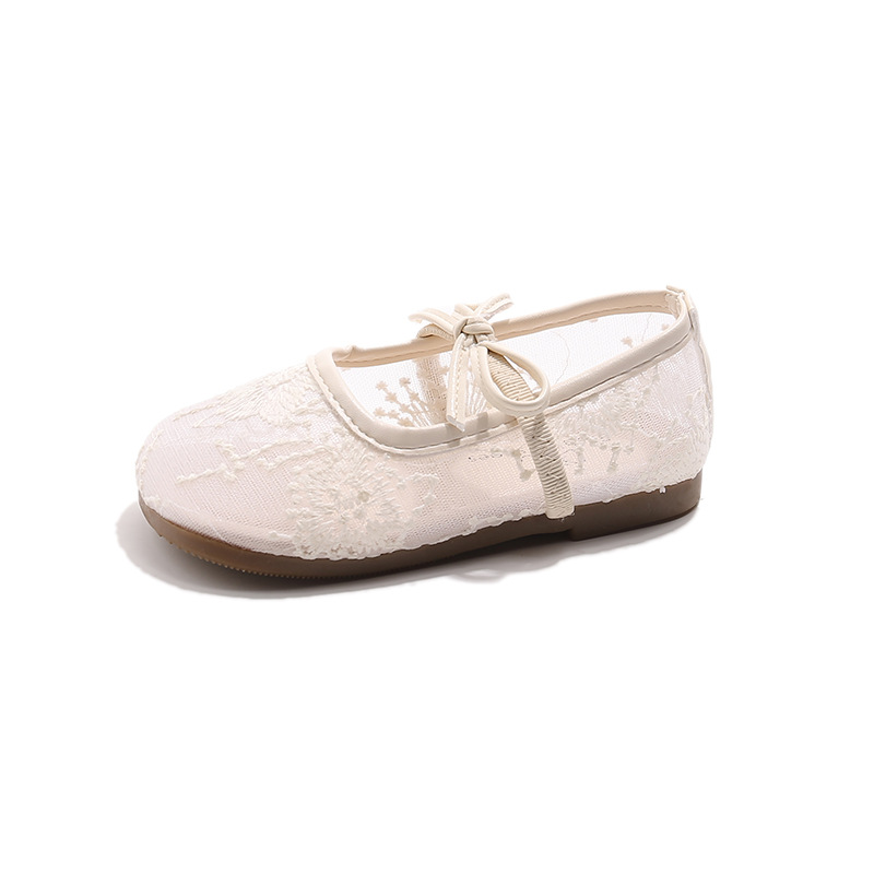Picture of Flat Breathable Lace Mesh Shoes 2025 Spring and Summer New Korean Style Girl's Bow Shallow Mouth Mary Jane Shoes