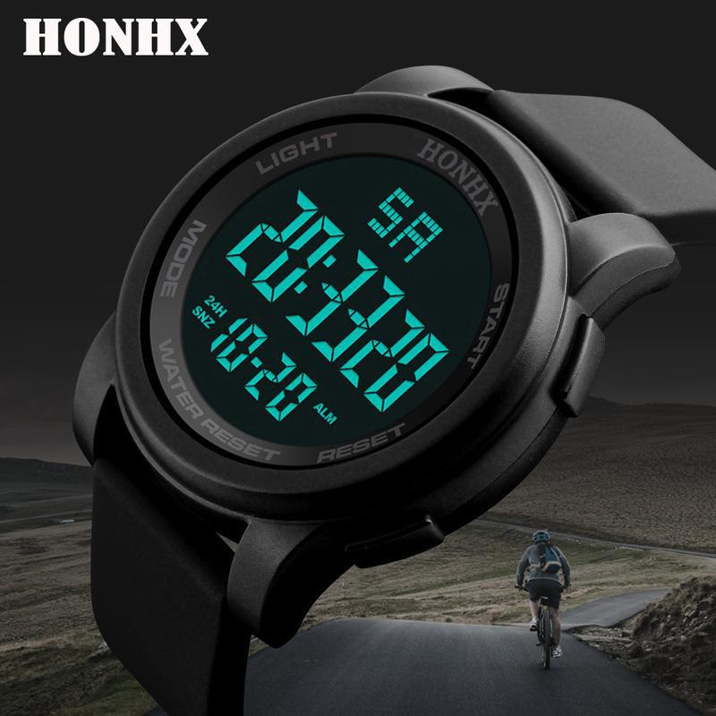 2024 manufacturers wholesale men's outdoor mountaineering fitness electronic watch negative black black screen large digital exercise watch