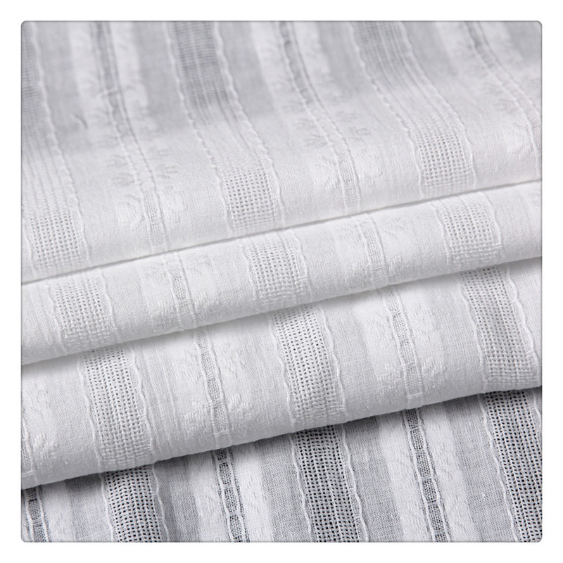 Pure Cotton solid color jacquard clothing fabric summer women's dress children's clothing fabric wholesale