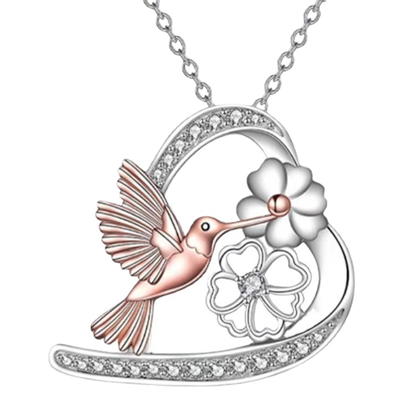 Cross-border jewelry wholesale fashion Europe and the United States Summer Daisy bird pendant necklace female niche design sense flower jewelry